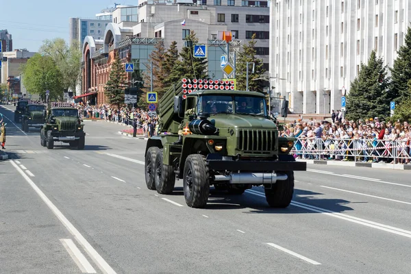 Samara Rusland Mei 2019 Meerdere Lanceerraketten Grad Militaire Parade Ter — Stockfoto