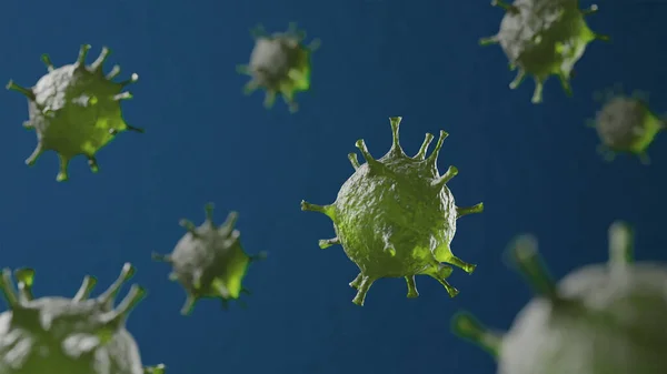 Micro view of green virus cell