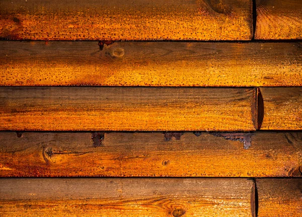 Background Golden Wooden Boards Knots — Stock Photo, Image