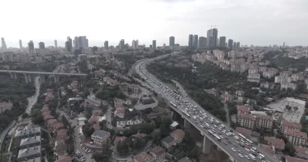 Istabul Aerial Miasto Ulica Ruch Uliczny Morze — Wideo stockowe