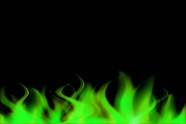 背景の濃い緑色の炎 — ストック写真