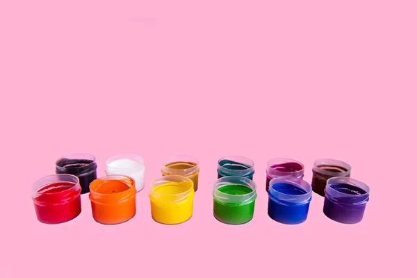 Selbstbausatz Set Mehrfarbiger Acrylfarben Für Kreativität Und Freizeit Regenbogen Der — Stockfoto