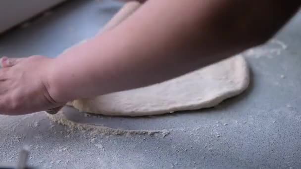 Tészta Elkészítése Sütéshez Fagyasztáshoz Szobrászathoz Egyéb Élelmiszer Vakolatokhoz Tészta Egy — Stock videók