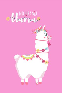 Renk arkaplanı üzerindeki renk lama vektör illüstrasyonu