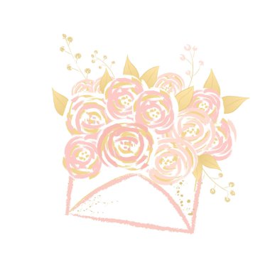 Renk vektörü düğün çiçekleri çizimi 