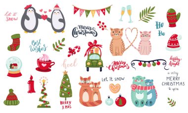 Renk vektörü yeni yıl illüstrasyonu 