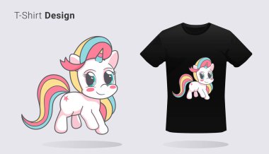 Color vector sweety unicorn illustration clipart
