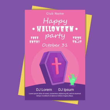 Cadılar Bayramı partisi davetiye illüstrasyonu