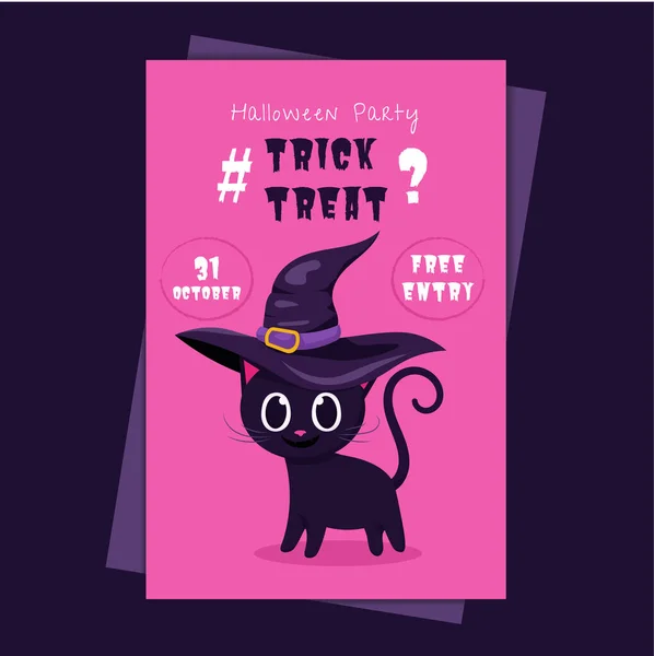 Halloween Fiesta Invitación Tarjeta Ilustración — Vector de stock