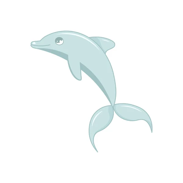 Color Vector Dolphin Illustration — 스톡 벡터