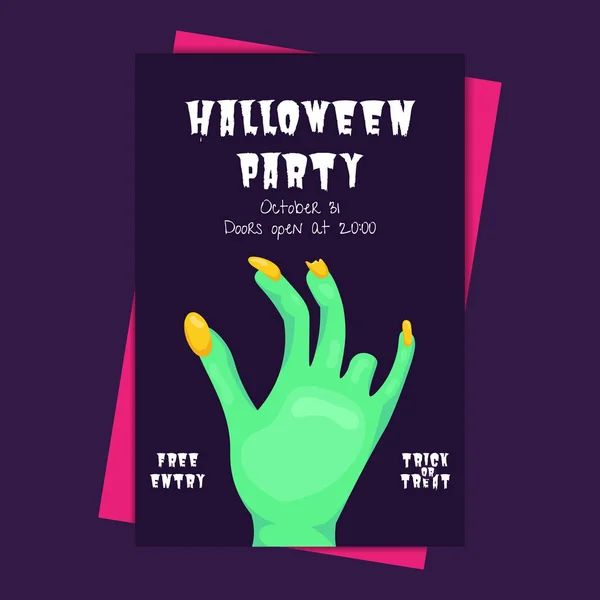 Halloween Party Invitation Card Illustration — Stock Vector