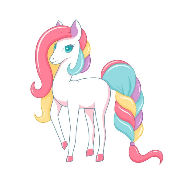 Color Vector Sweety Unicorn Illustration — Stock Vector