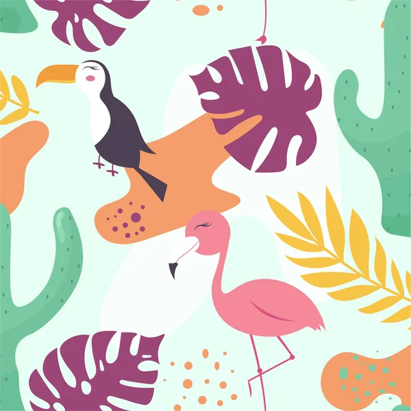 Színes Vektor Flamingó Illusztráció — Stock Vector