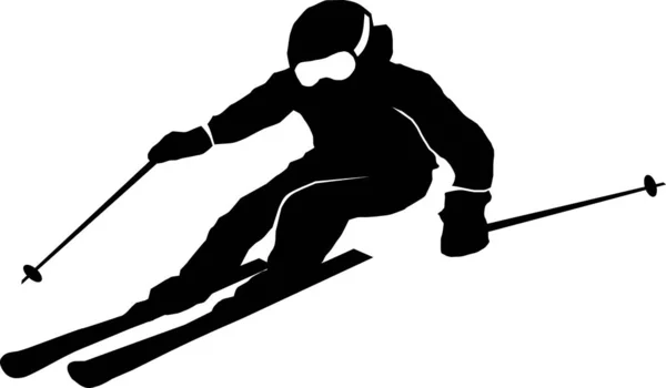 Wintersport Silhouet Illustratie — Stockvector