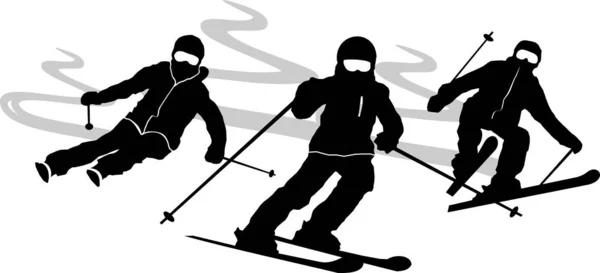 Wintersport Ski Silhouette Illustration Slop — Stockvektor