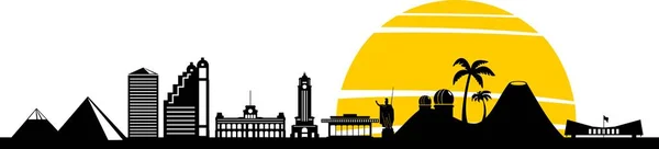 Skyline Honolulu Hawaii Silhouette Vector Outline — Vettoriale Stock