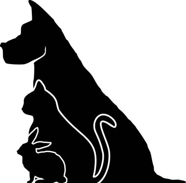 Kedi Köpek Tavşan Evcil Hayvanı Siluet Vektörü