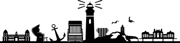 Ruegen Adası Skyline Vektör Silueti