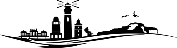 Insel Rügen Skyline Vektorsilhouette — Stockvektor