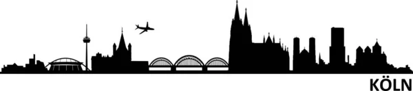 Cologne City Skyline Silhouette Vectorgne City Skyline Silhouette Vector — ストックベクタ