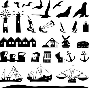 North Sea Silhouette Landscape Vector