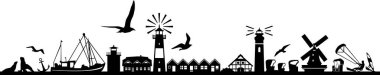 North Sea Silhouette Landscape Vector