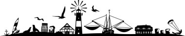 North Sea Silhouette Landscape Vector