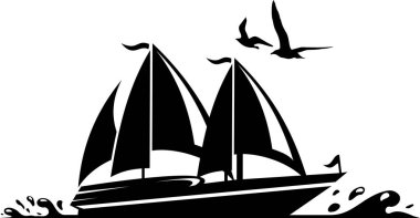 Ship Sailing Yacht Silhouette Vector