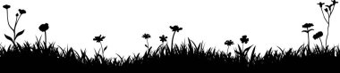 Meadow Grass Nature Silhouette Background Vector
