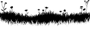 Meadow Grass Nature Silhouette Background Vector
