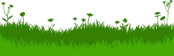 Wiese Gras Natur Silhouette Hintergrund Vektor — Stockvektor