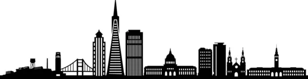 San Francisco Skyline Outline Silhouette Vector — Stock vektor