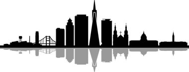 SAN FRANCISCO Şehri Skyline Siluet Şehir Vektörü