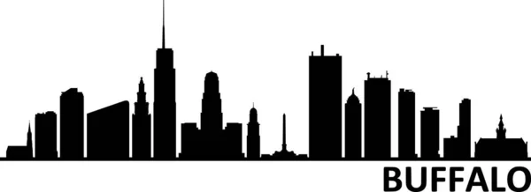 Città Buffalo Skyline Cityscape Silhouette Vector — Vettoriale Stock