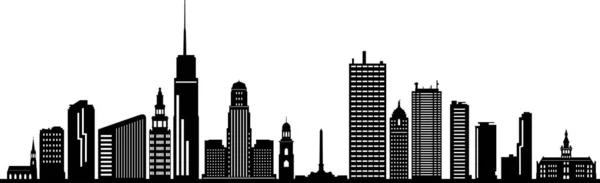 Buffalo City Skyline Cityscape Silhouette Vector — 스톡 벡터