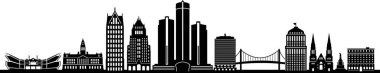 Detroit City Skyline Cityscape Silhouette Vector