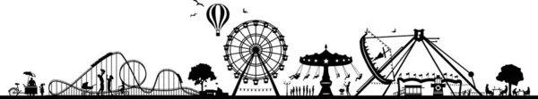 Fun Park Carousel Silhouette Vector — Vettoriale Stock