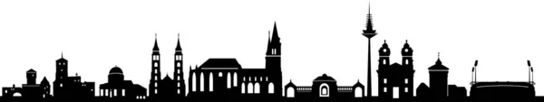 Città Nuernberg Skyline Cityscape Outline Silhouette Vector — Vettoriale Stock