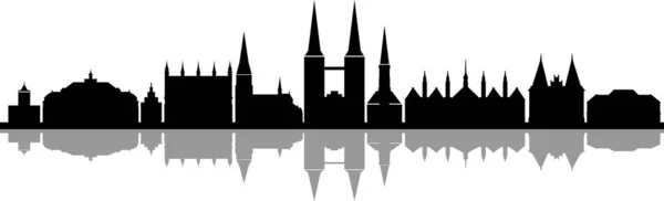 Lübeck City Skyline Silhouette Vector — Stockvektor