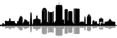 Boston City Skyline Ana Hattı Siluet Vektörü