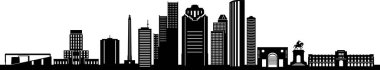Houston Skyline Şehir Dış Hattı Skyline Siluet Vektör İllüstrasyonu