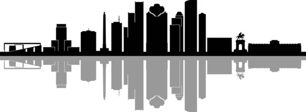 Houston Skyline Stadsöversikt Skyline Silhouette Vector Illustration — Stock vektor