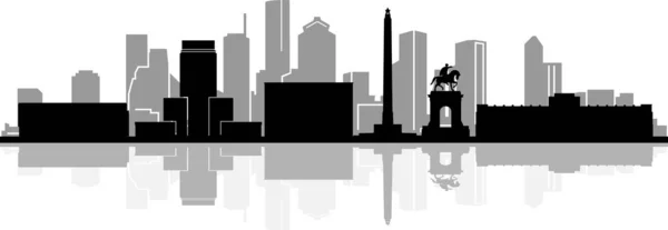 Houston Skyline City Esboço Skyline Silhueta Vector Ilustração — Vetor de Stock