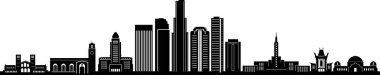 Los Angeles Skyline Siluet Şehir Vektörü