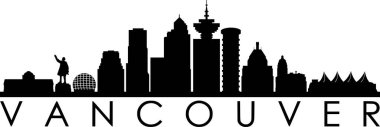 Vancouver City Skyline Siluet Şehir Vektörü