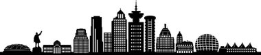 Vancouver City Skyline Siluet Şehir Vektörü