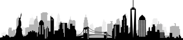 Nueva York Skyline Silhouette Cityscape Vector — Archivo Imágenes Vectoriales