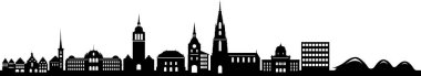 Bern Şehri İsviçre Skyline Siluet Şehir Vektörü