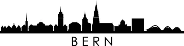 Bern City Schweiz Skyline Silhouette Stadtbild Vektor — Stockvektor