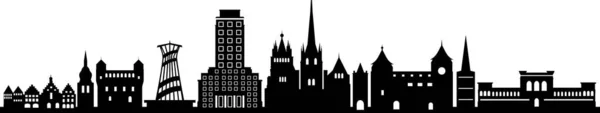 Ciudad Lausana Suiza Skyline Silhouette Cityscape Vector — Archivo Imágenes Vectoriales